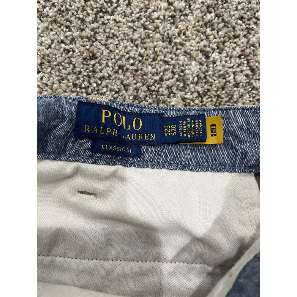 Polo Ralph Lauren Mens Classic Fit Khaki Tan Cotton Chino Shorts Size 52 Big - Picture 3 of 6